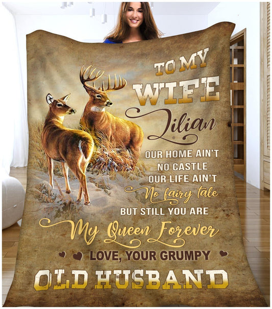 Maxcorners My Queen Forever Husband To Wife & Deer Blanket Hunting To My Wife PT