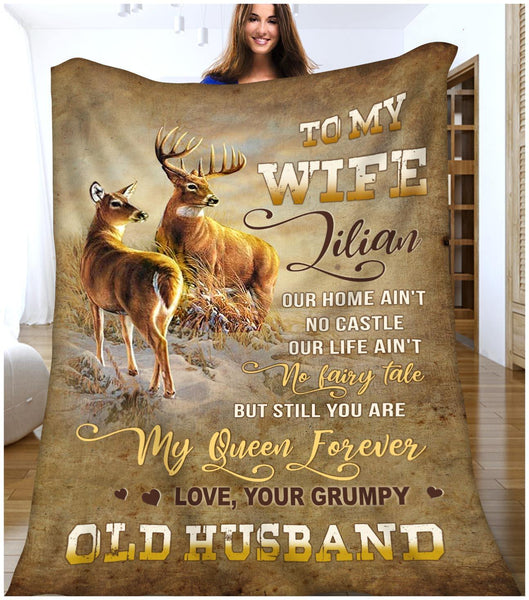 Maxcorners My Queen Forever Husband To Wife & Deer Blanket Hunting To My Wife PT