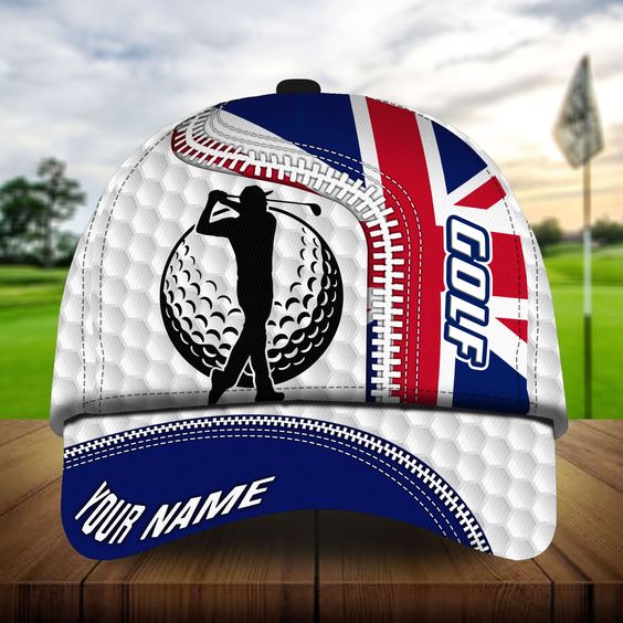 Maxcorners Golf Premium Cool Golfer With National Flag Personalized Name All Over Printed Cap