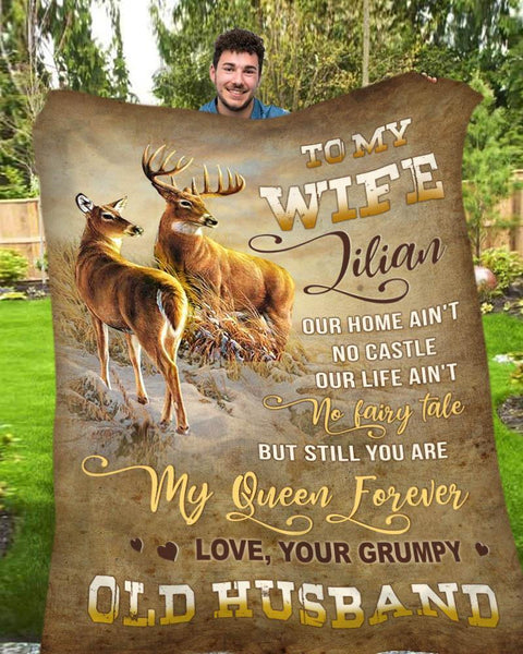 Maxcorners My Queen Forever Husband To Wife & Deer Blanket Hunting To My Wife PT