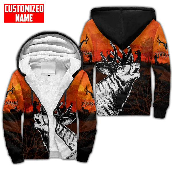 Maxcorners Deer Hunting Personalized Name 3D Over Printed Hoodie