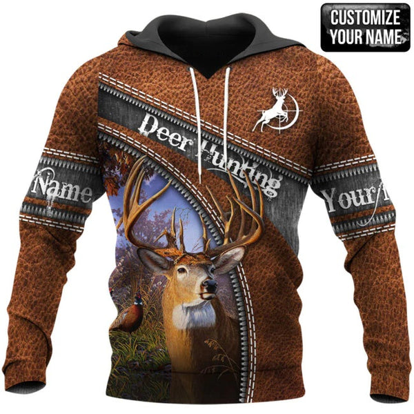 Maxcorners Deer Hunting Personalized Name 3D Over Printed Hoodie