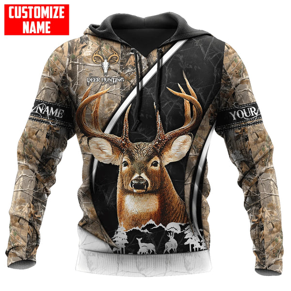 Maxcorners Deer Hunting Personalized Name 3D Over Printed Hoodie