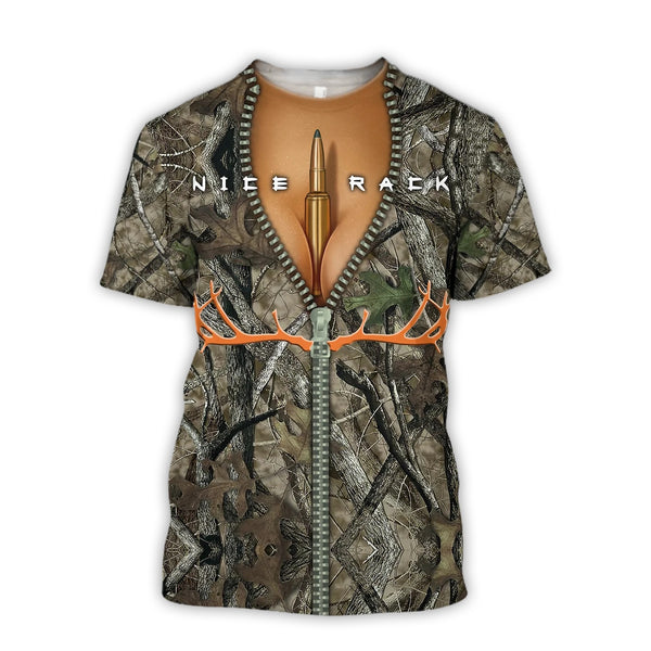 Maxcorners Deer Hunting 3D Over Printed Hoodie