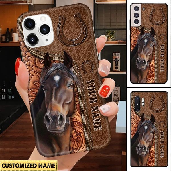 Horse Love Leather Pattern Personalized Phone case - Oppo