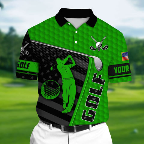 Max Corners Green Pride Premium Unique Golf Man 3D Polo Shirts Multicolor Custom Name Polo