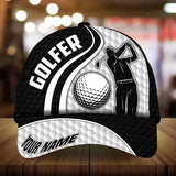 Maxcorners Golf Premium Golf Man And Golf Personalized Name All Over Printed Cap