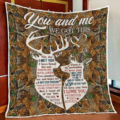 Maxcorners You Complete Me And Make Me A Better Person Deer Hunting Quilt - Blanket