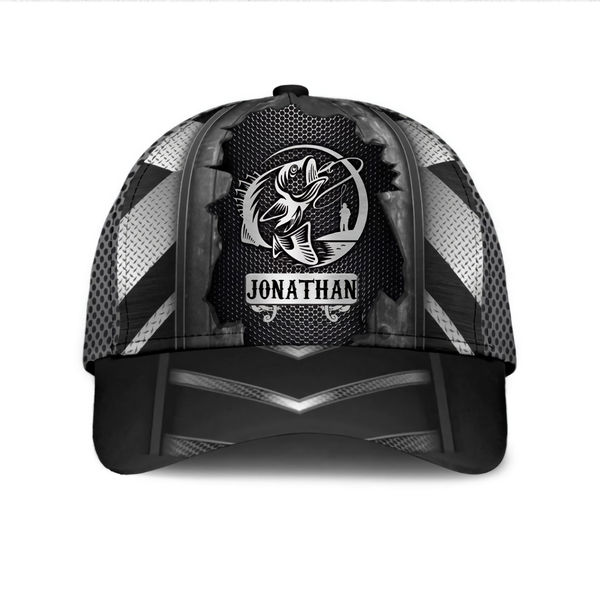 Maxcorners Personalized Black & Grey Fishing Cap