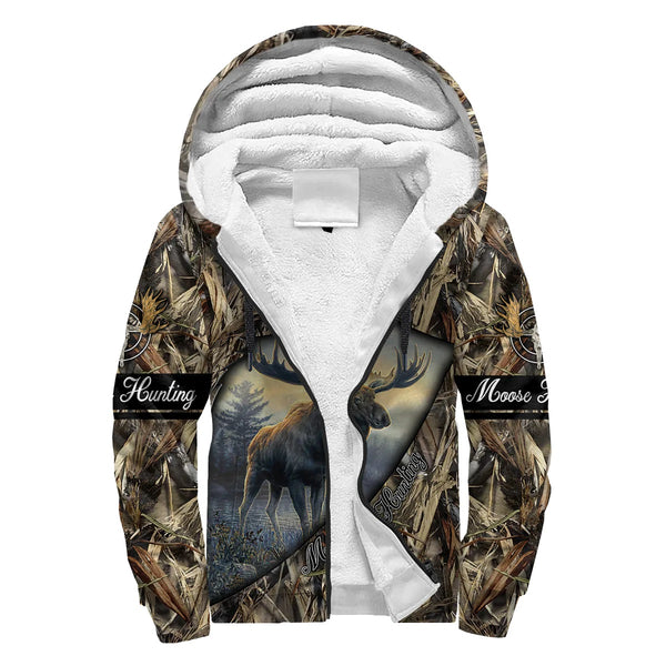 Maxcorners Moose Hunting 3D Over Printed Hoodie