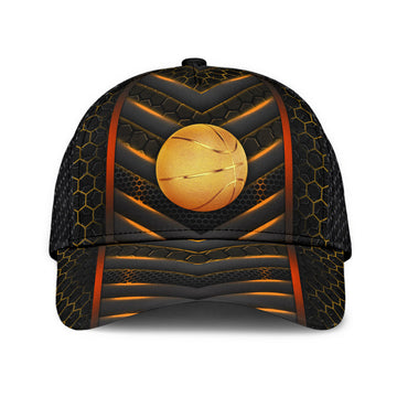 Maxcorners Basketball Black Orange All Over Printed Cap