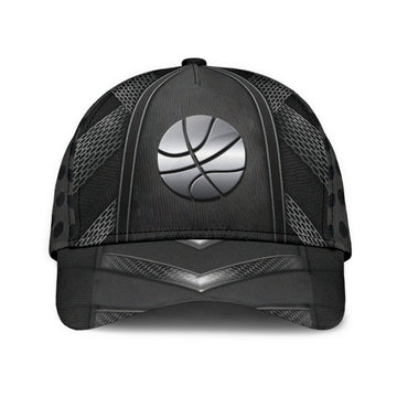 Maxcorners Basketball Sliver Black All Over Printed Cap