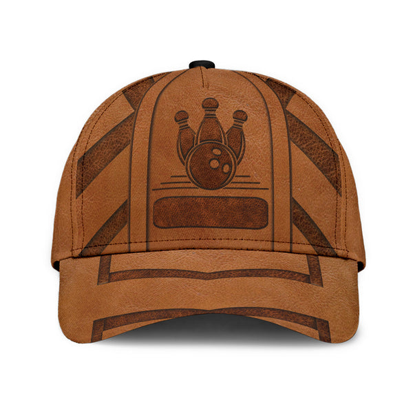 Maxcorners Bowling Brown Personalized Name 3D Cap