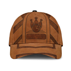 Maxcorners Bowling Brown Personalized Name 3D Cap