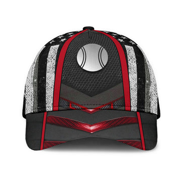 Maxcorners Tennis Red USA Flag All Over Printed Cap