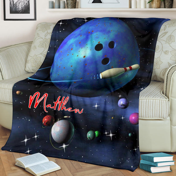 Maxcorners Bowling Space Customized Name Blanket