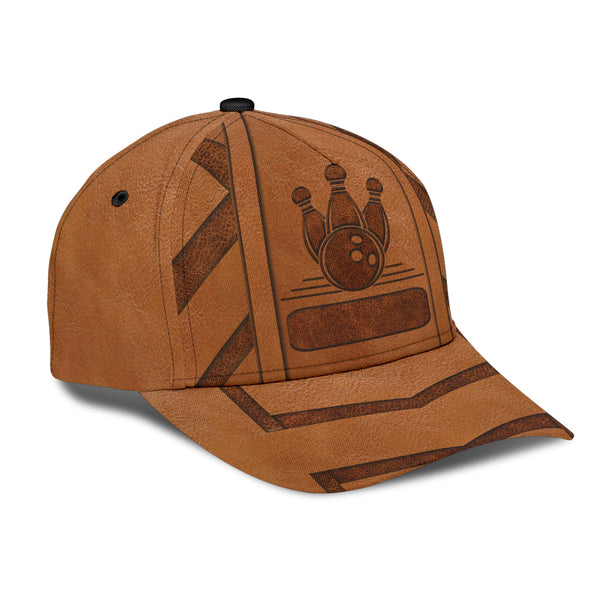 Maxcorners Bowling Brown Personalized Name 3D Cap