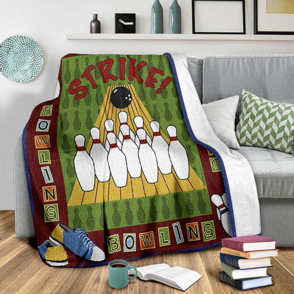 Maxcorners Bowling Strike Customized Name Blanket