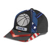 Maxcorners Basketball Red Blue Personalized Name All Over Printed Cap