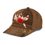 Maxcorners Bowling Zipper Brown Classic 3D Cap