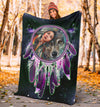 Maxcorners Native Girl and Wolf Blanket