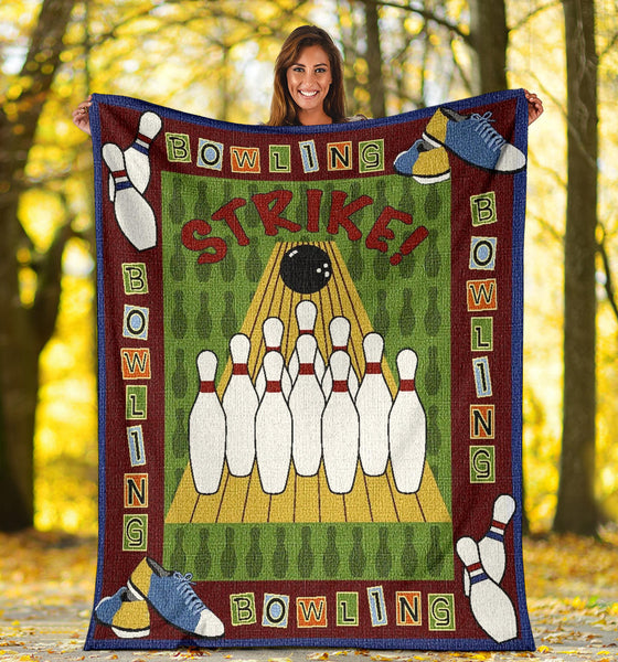 Maxcorners Bowling Strike Customized Name Blanket