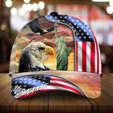 Maxcorners Personalized Patriotic American Eagle - Cap