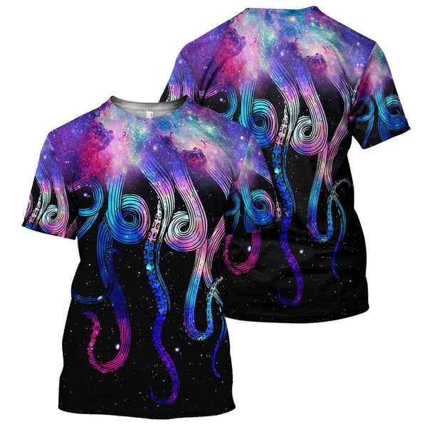 Maxcorners Scuba Diving Galaxy Octopus Pattern Customized name All Over Printed Shirt