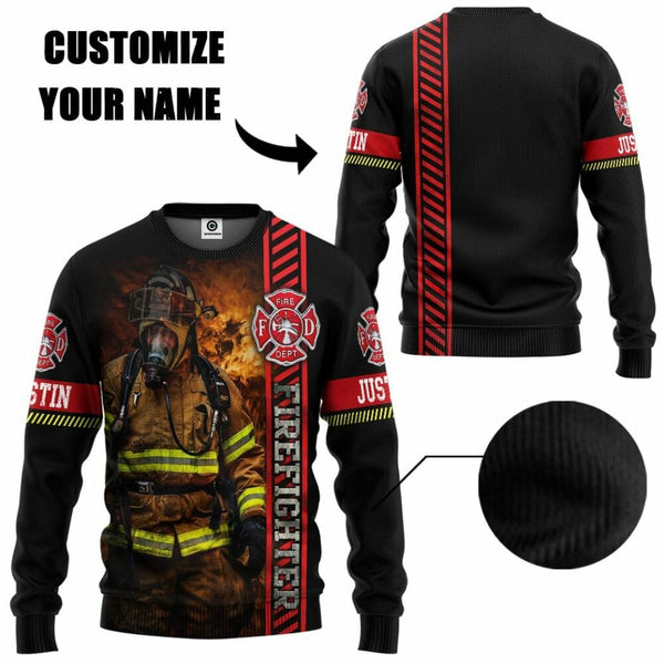 Maxcorners Personalized Firefighter 3D Printed Hoodie PT22