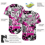 Custom Graffiti Pattern White-Black 3D Authentic Baseball Jersey