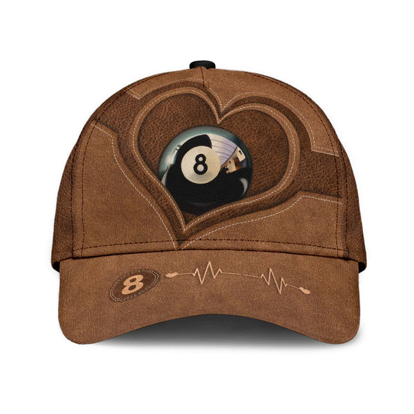 Maxcorners Billiard Classic Leather 3D Over Printed Cap