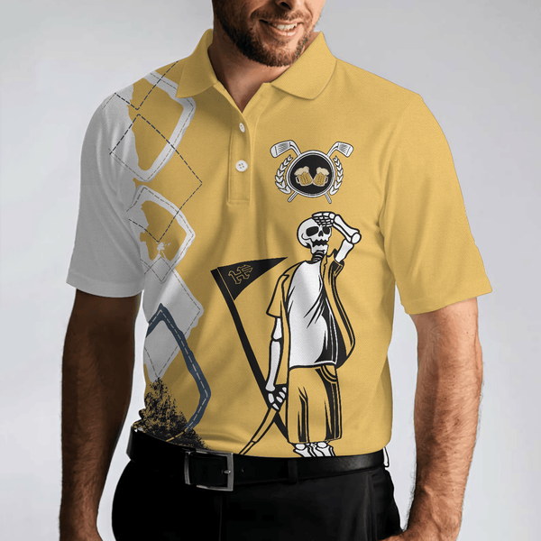 Max Corners Funny Skeleton Argyle Pattern You Know What Rhymes With Golf Beer 3D Custom Polo Shirt