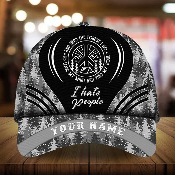 Max Corners I Hate People Into The Forest Pine tree pattern 1 Custom 3D Cap