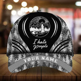 Max Corners I Hate People Camping Art Pine tree pattern 6 Custom 3D Cap