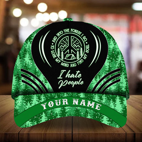 Max Corners I Hate People Into The Forest Pine tree pattern 4 Custom 3D Cap