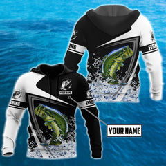 Maxcorners Bass Fishing Personalized Name 3D Shirt
