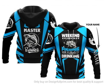 Maxcorners Fishing With A Chance Of Drinking Personalized Name 3D Shirt