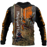 Maxcorners Pheasant Hunting 3D Over Printed Hoodie