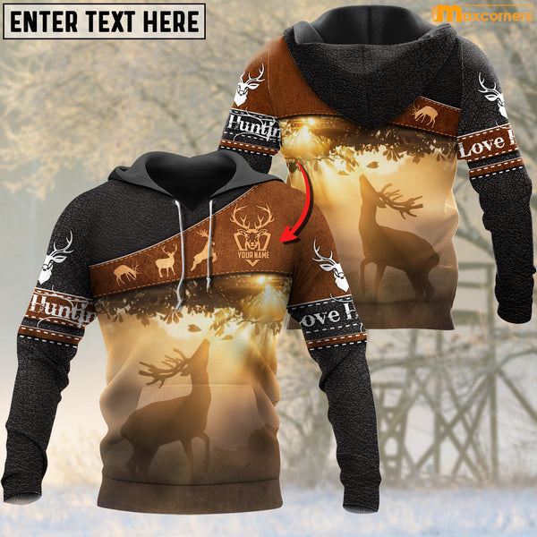 Maxcorners Deer Hunter Personalized Name 3D Over Printed Hoodie