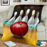 Maxcorners Wood Bowling Ball And Pins Blanket