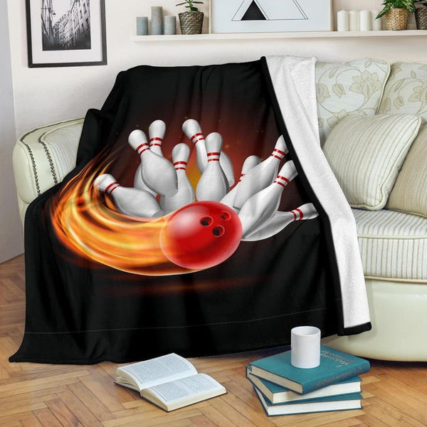 Maxcorners Black Bowling Flame Blanket