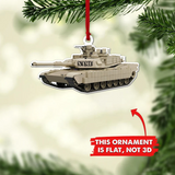 Maxcorners Tank Custom Shape Ornaments, Ornament Personalized Tank For Military, Tank Army Ornament Christmas Gift, Gift For Tank Lover