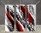 Maxcorners Red Brush Stroke Bowling All Over Printed Tumbler