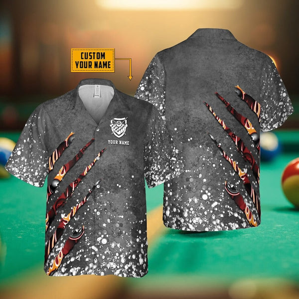 Maxcorners Personalized Billiards Paint Splash Hawaiian Shirt