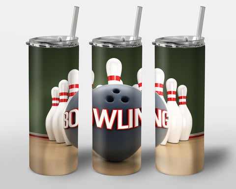 Maxcorners Green Bowling And Pins All Over Printed Tumbler