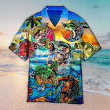 Maxcorners Unisex Fishing Monster Hawaiian Shirt