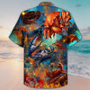 Maxcorners Unisex Crab Let s Get Crackin In Ocean Hawaiian Shirt