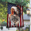 Maxcorners Native American With Wolf Flag