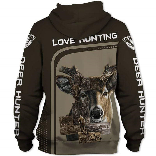 Maxcorners Deer Hunter 3D Over Printed Hoodie