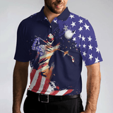 Max Corners American Flag with Abstract Golf Swing 3D Custom Polo Shirt